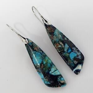 Silver & Blue Jasper Boho Earrings